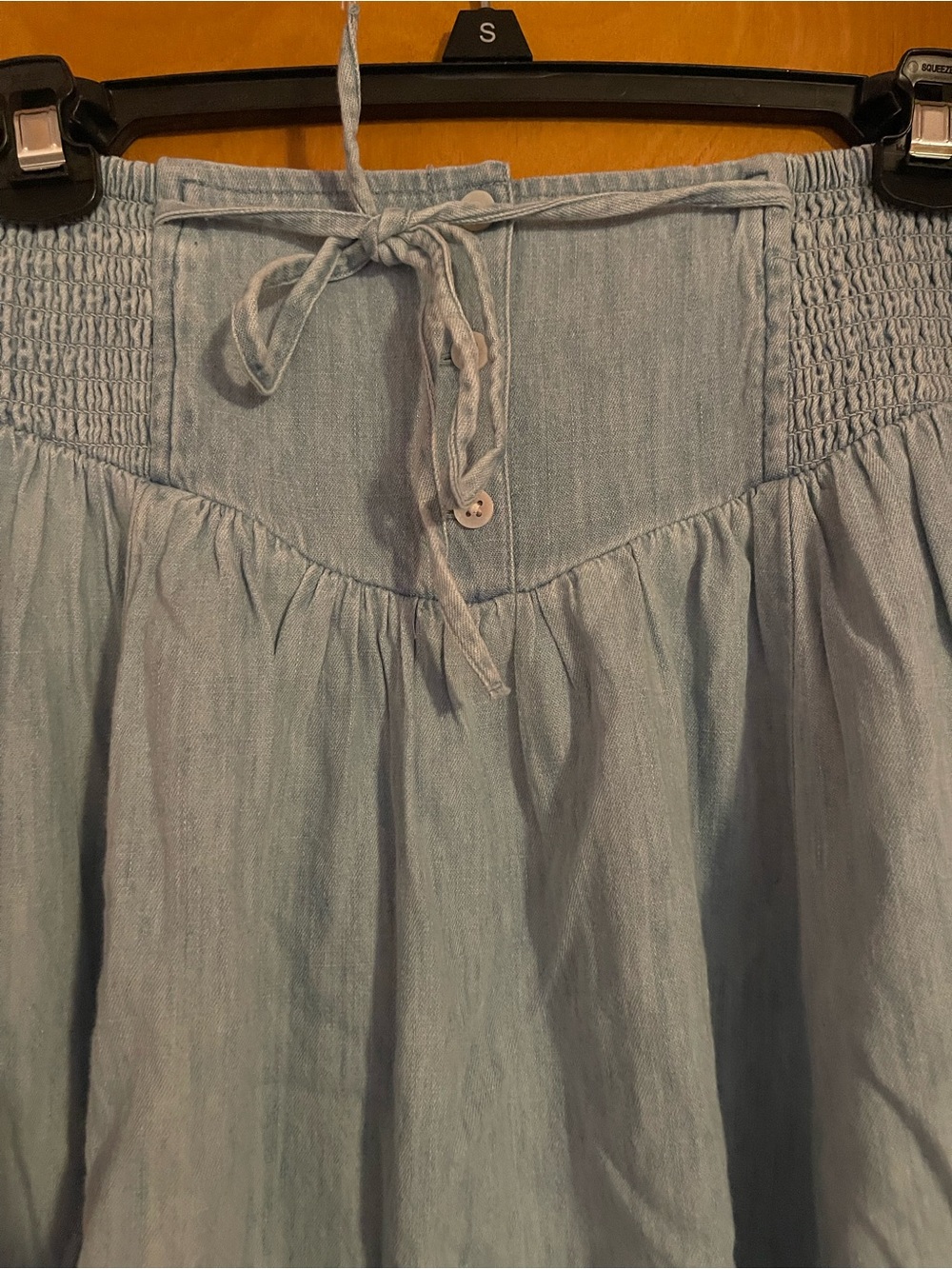 Aerie Chambray Blue Button Front Maxi Skirt - Picture 3 of 5